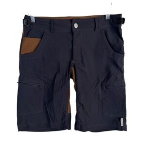 Club Ride Mountain Bike Shorts Mens S Brown Black Cargo Cycling Adjustable Waist